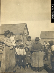 photograph:  Moli Elizabet Francis, Mrs. John Alexander, Noel Francis, MAKAW and Others at Neqotkuk (Tobique First Nation), New Brunswick, c. 1904