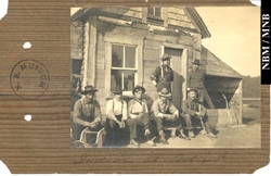 photograph:  Soloman Bear, William Paul, Frank Sapier (Bungi), Peter Saulis and Others at Neqotkuk (Tobique First Nation), New Brunswick, c. 1904