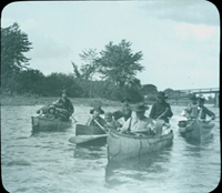 Slide: Wolastoqew Group in Canoes at Nerepis