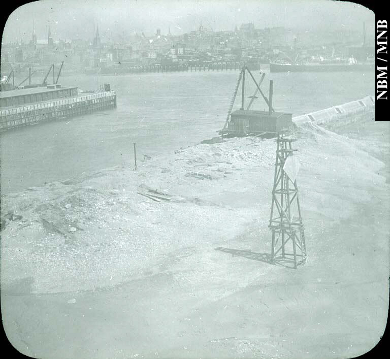 Construction of the Beacon Bar Wharf, Saint John, New Brunswick
