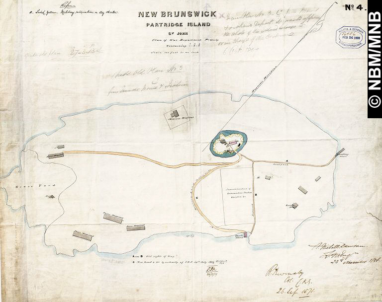 Plan du terrain du ministre de la Guerre, le Partridge, Saint John, Nouveau Brunswick