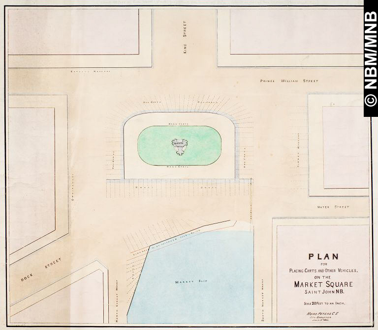 Plan de disposition des chariots et autres vhicules, Market Square, Saint John, N.-B.