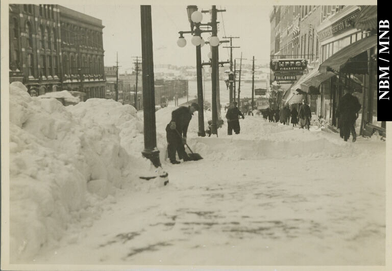 Shovelling Snow, King Street, Saint John, New Brunswick
