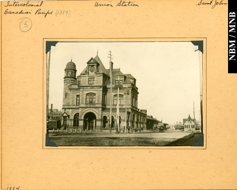 Gare Union, rue Mill, Saint John, Nouveau-Brunswick, v. 1889