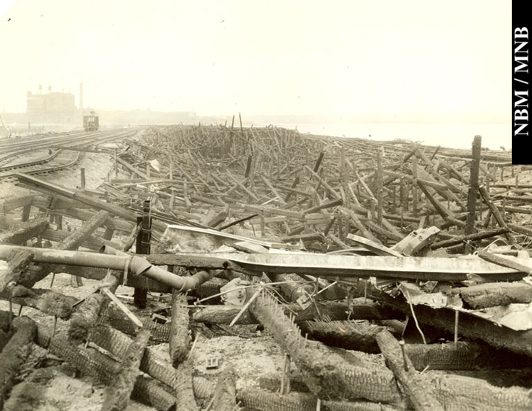 Charred Remains of Shed #17 after the West Side Docks Fire, Saint John, New Brunswick