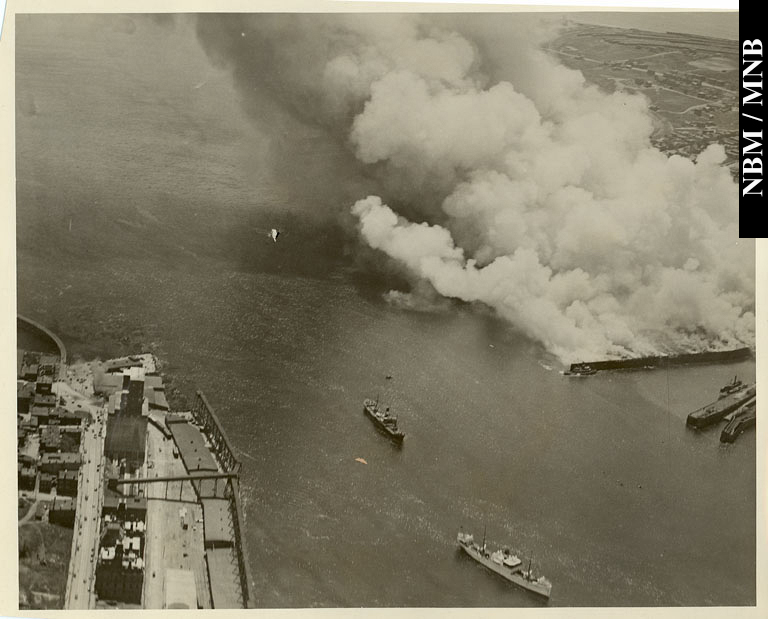 Aerial View of the West Side Docks Fire, Saint John, New Brunswick