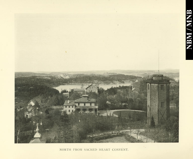 Vue en direction nord depuis le couvent du Sacr-Cur, Mount Pleasant, Saint John, Nouveau-Brunswick