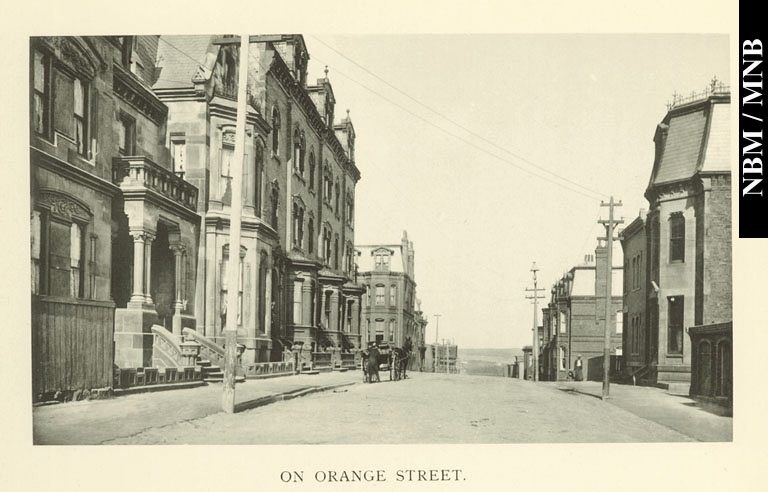 Vue de la rue Orange entre les rues Carmarthen et Wentworth, Saint John, Nouveau-Brunswick