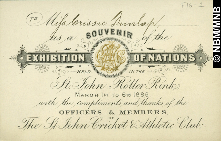 Souvenir Card, Exhibition of Nations St. John Roller Rink, Saint John, New Brunswick