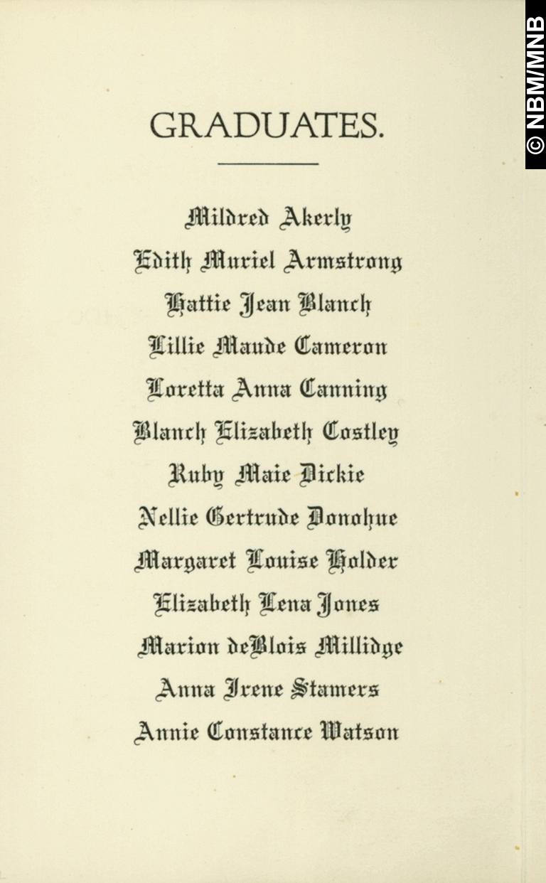 Graduating Exercises, Class of 1913, General Public Hospital, Saint John, New Brunswick