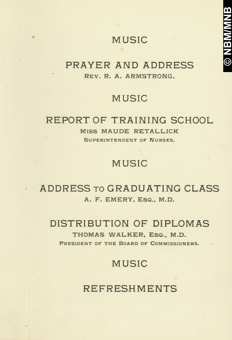 Graduating Exercises, Class of 1913, General Public Hospital, Saint John, New Brunswick