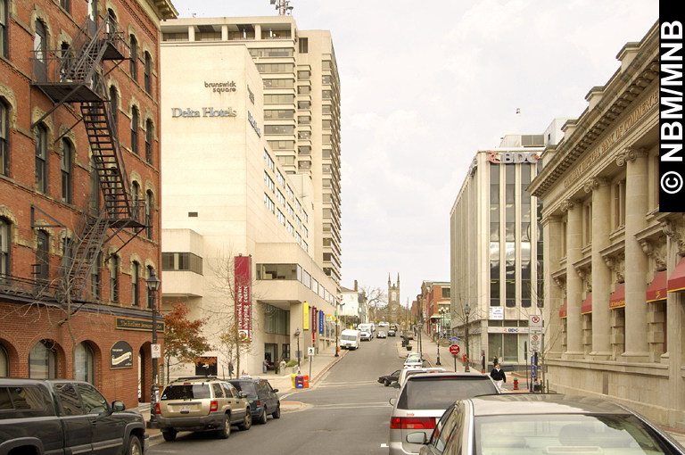 Vue de la rue Germain en direction de la rue King, Saint John, Nouveau-Brunswick
