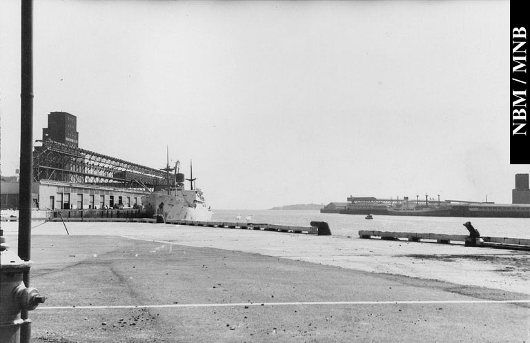 Saint John Harbour Entrance from Department of Transport Wharf showing Pugsley terminal and West Side Docks and Partridge Island in background, Saint John, New Brunswick