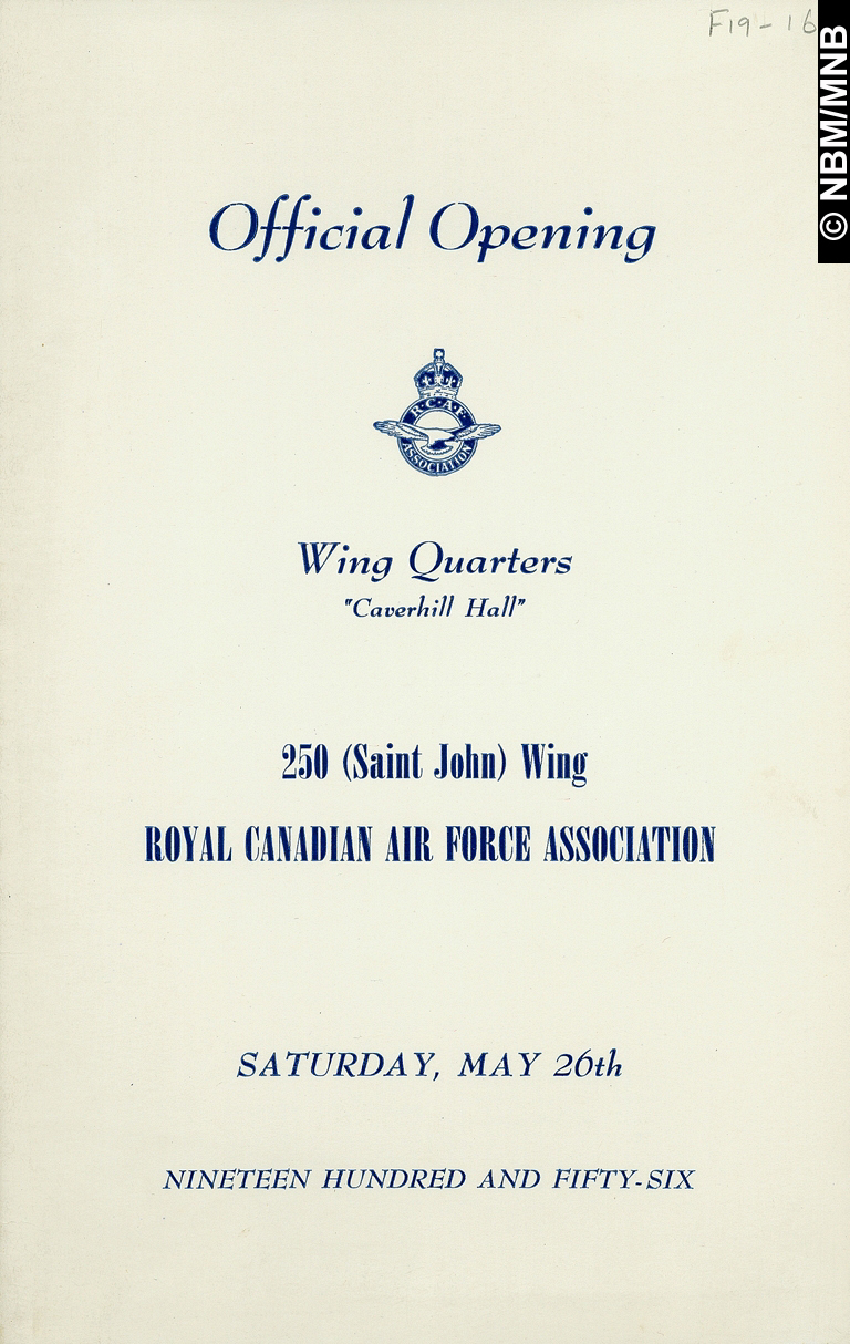 Inauguration du  Caverhill Hall , quartiers de la 250e Escadre (Saint John) de lAssociation de la Force arienne du Canada, Saint John, Nouveau-Brunswick