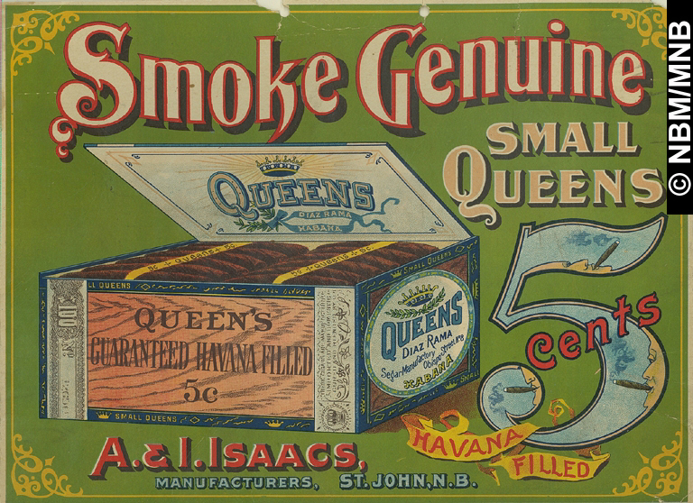 Cigarre Queens, A. & A. Isaacs, fabricants, Saint John, Nouveau-Brunswick