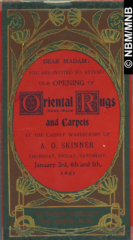 A. O. Skinner Carpet Warerooms, tapis dOrient et tapis moquette, 58, rue King, Saint John, Nouveau-Brunswick