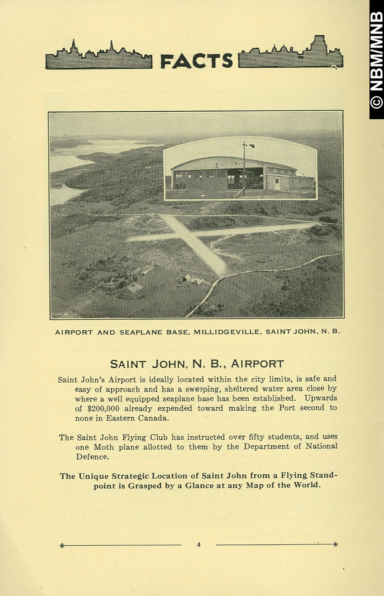 Saint John, N.B. Airport; Facts 1932, Saint John, New Brunswick, Canada