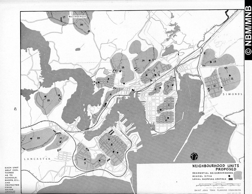 "Neighbourhood Units Proposed", Master Plan of the Municipality of the City and County of Saint John, New Brunswick