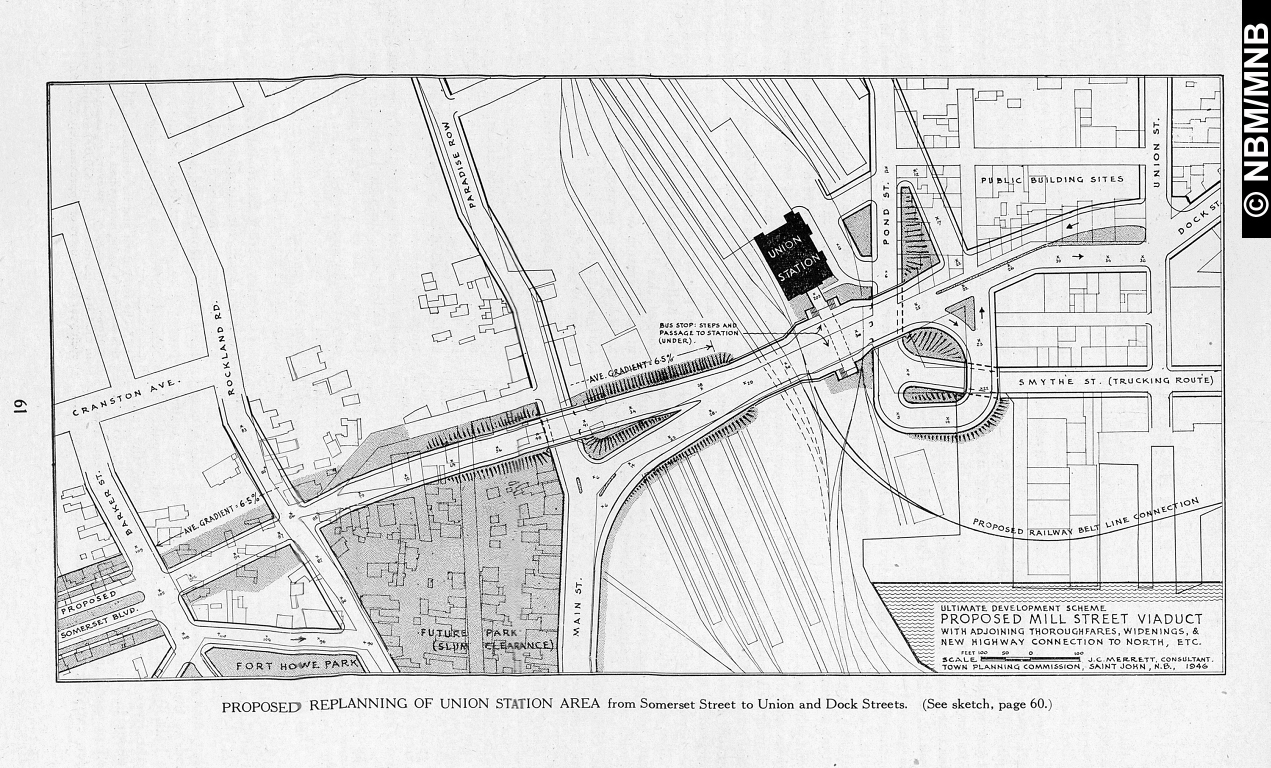  Projet de viaduc de la rue Mill , plan directeur municipal de la Ville et du Comt de Saint John, Nouveau Brunswick