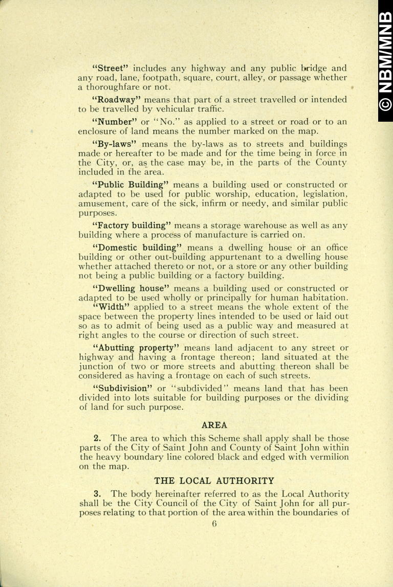 The Saint John, N.B., Town Planning Scheme 1922