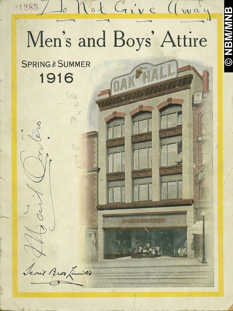 Vtements pour hommes et garons, printemps-t 1916, Scovil Brothers Limited, Saint John, Nouveau-Brunswick