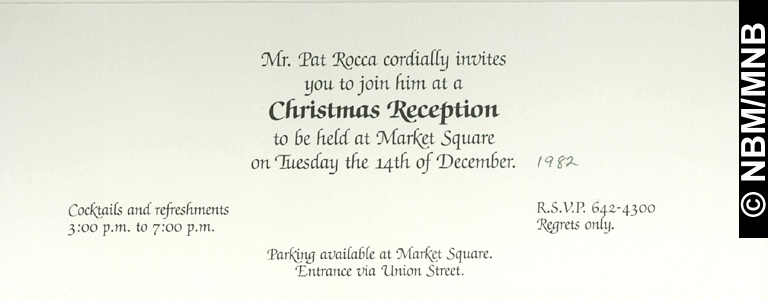 Christmas Reception, Market Square, Saint John, New Brunswick