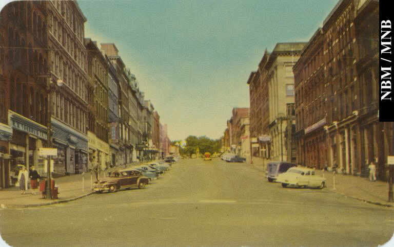 Vue de la rue King en direction est, Saint John, Nouveau-Brunswick