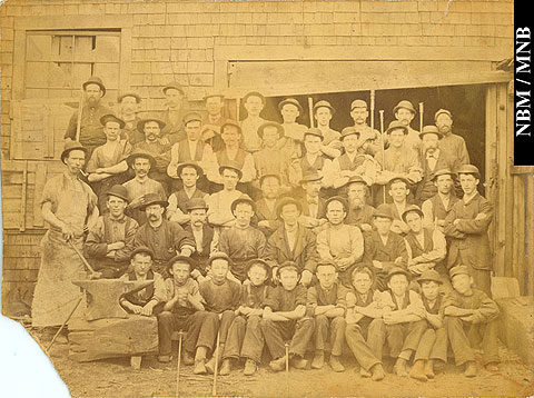 Les travailleurs de lancienne tannerie, rue St. David, Saint John, Nouveau-Brunswick