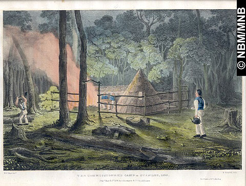 Le camp du commissaire  Stanley, 1835