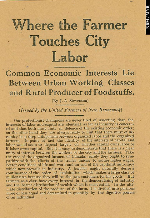 Where the farmer touches city labor, common economic interests lie between urban working classes and rural producer of  foodstuffs.