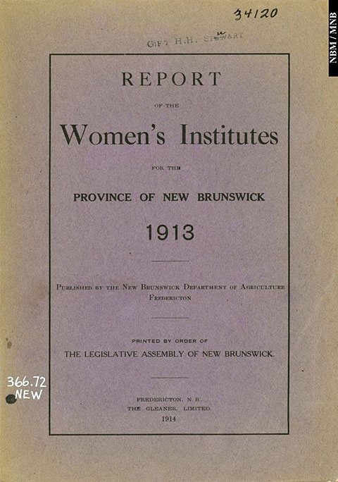 Rapport de lInstitut fminin du Nouveau-Brunswick