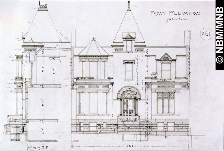 House Design for Mrs. A.T. Cushing, Queen Square, Saint John, N.B.