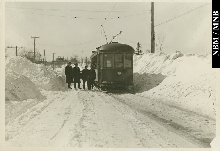 Streetcar in Winter, Manawagonish Road, Saint John, New Brunswick