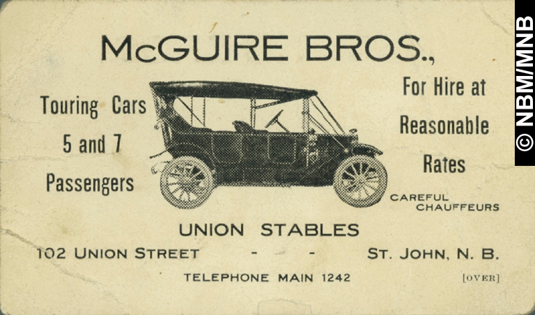 McGuire Bros., Union Stables, 102 Union Street, Saint John, New Brunswick