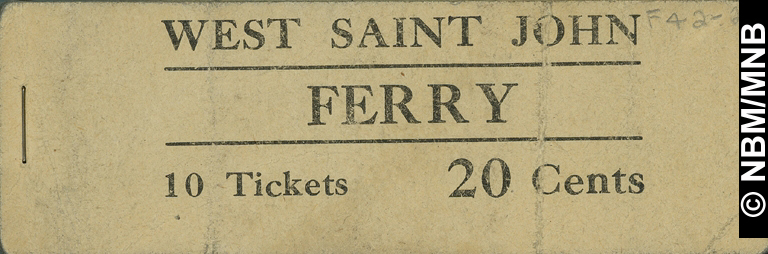 Book of Tickets, West Saint John Ferry, Saint John, New Brunswick