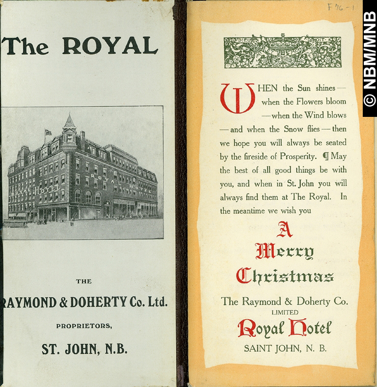 Royal Hotel, The Raymond & Doherty Company Limited, Saint John, New Brunswick