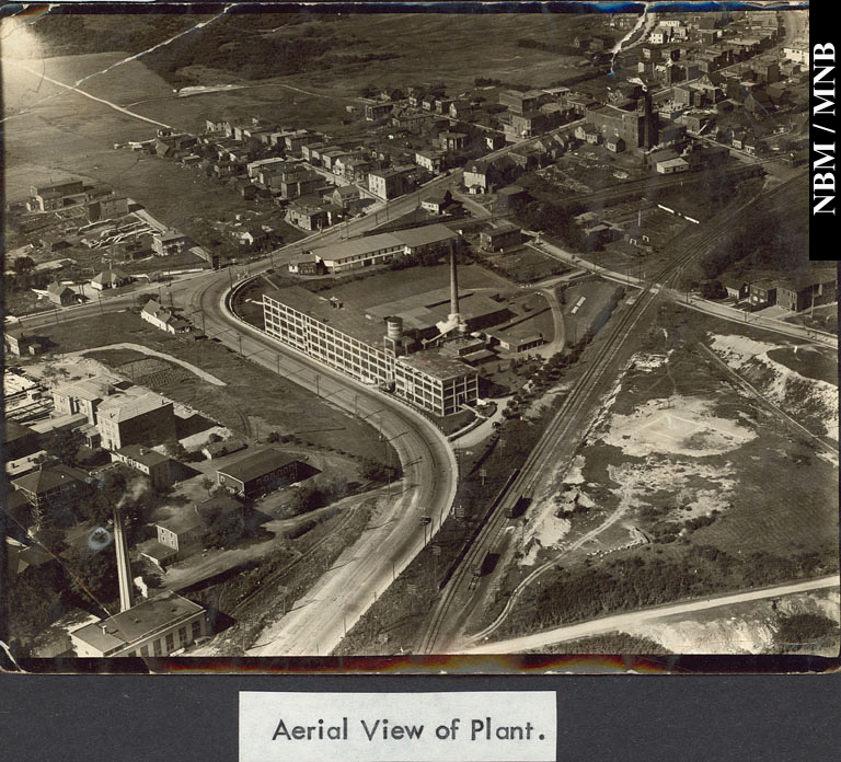 Aerial View of T. S. Simms and Company Limited showing Bridge Street and Main Street West, Saint John, New Brunswick