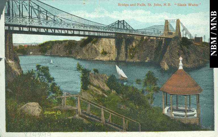 Bridge & Reversing Falls at Slack Tide, Saint John, New Brunswick