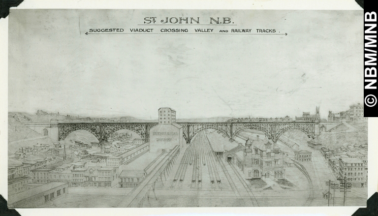 St. John N.B. / Suggested Viaduct Crossing Valley And Railway Tracks